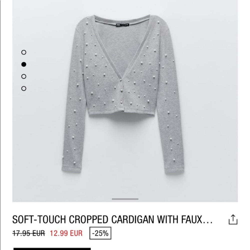 Brand New Zara Pearl Knit Cardigan and Cami